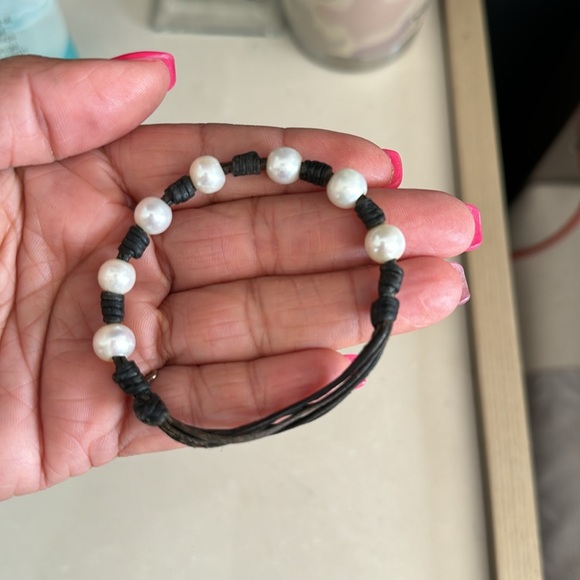 Bracelet Tous real Perl and leather normal wear - Picture 4 of 4